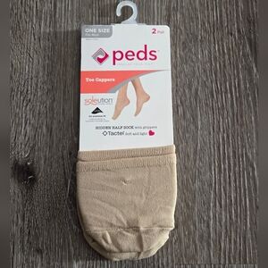 Peds Toe Cappers Socks Hidden Half Sock With Grippers Nude One Size Fits Most